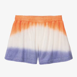 EA7 Emporio Armani-Girls Purple & Orange Ombré Shorts | Childrensalon Outlet