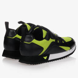 EA7 Emporio Armani-Green & Black Logo Trainers | Childrensalon Outlet