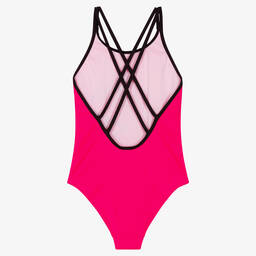 EA7 Emporio Armani-Teen Girls Pink Logo Swimsuit | Childrensalon Outlet