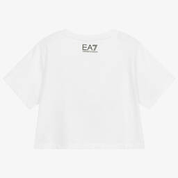 EA7 Emporio Armani-Белая укороченная футболка | Childrensalon Outlet