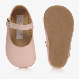 إيرلي دايز-حذاء أطفال بناتي جلد لون زهري فاتح لمرحلة ما قبل المشي | Childrensalon Outlet