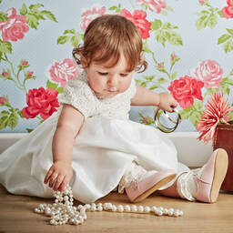 إيرلي دايز-حذاء أطفال بناتي جلد لون زهري فاتح لمرحلة ما قبل المشي | Childrensalon Outlet