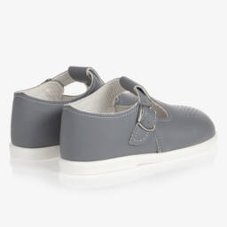 Early Days-Boys Grey T-Bar Learning Shoes | Childrensalon Outlet