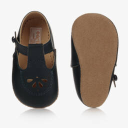 إيرلي دايز-حذاء أولى خطوات للأولاد من الجلد الأزرق الداكن | Childrensalon Outlet