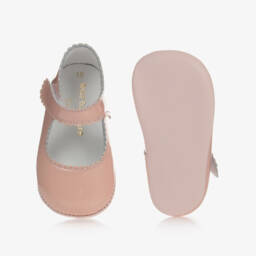 Early Days-حذاء أولى خطوات للبنات من الجلد الوردي الفاتح مع إغلاق فيلكرو | Childrensalon Outlet