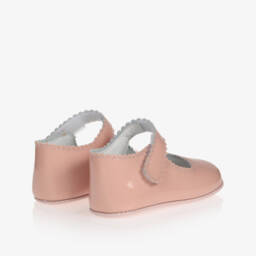 Early Days-حذاء أولى خطوات للبنات من الجلد الوردي الفاتح مع إغلاق فيلكرو | Childrensalon Outlet
