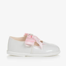 Early Days-Girls Patent White Walker Shoes | Childrensalon Outlet