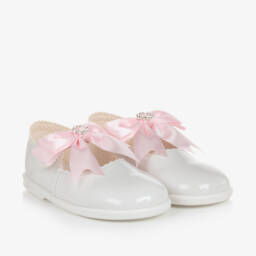 Early Days-Girls Patent White Walker Shoes | Childrensalon Outlet