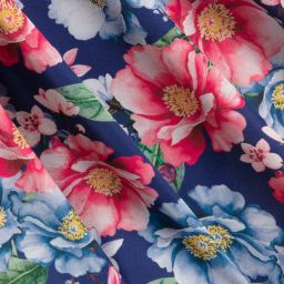 EIRENE-Blue Floral Dress with Bow | Childrensalon Outlet