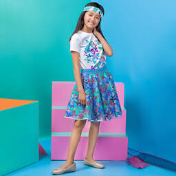EIRENE-Blue & Green Tulle Skirt | Childrensalon Outlet