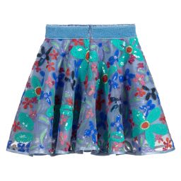 EIRENE-Blue & Green Tulle Skirt | Childrensalon Outlet