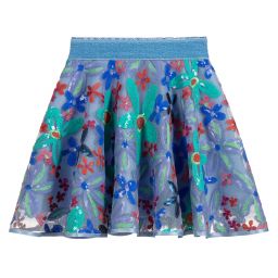 EIRENE-Blue & Green Tulle Skirt | Childrensalon Outlet