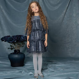 EIRENE-Синее кружевное многослойное платье | Childrensalon Outlet