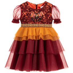 EIRENE-Burgundy Red Tulle Dress | Childrensalon Outlet