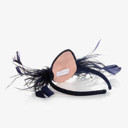 EIRENE-Girls Blue Feather Fascinator Hairband | Childrensalon Outlet