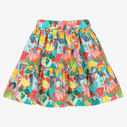 EIRENE-Girls Blue Fruits Cotton Skirt | Childrensalon Outlet