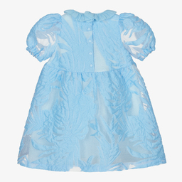 EIRENE-Голубое жаккардовое платье с бантом для девочек | Childrensalon Outlet