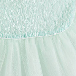 EIRENE-Girls Blue Sequin Tulle Dress | Childrensalon Outlet