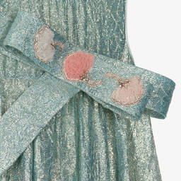 EIRENE-Girls Blue Sleeveless Shimmer Dress | Childrensalon Outlet