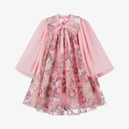 EIRENE-Girls Blush Floral Sequin Gown | Childrensalon Outlet