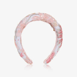 EIRENE-عصابة رأس مزينة بالزهور للبنات بلون وردي وسماء | Childrensalon Outlet