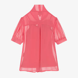 EIRENE-Girls Coral Pink Crêpe Chiffon Blouse | Childrensalon Outlet