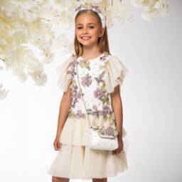 EIRENE-Элегантное кремовое платье с цветами для девочек | Childrensalon Outlet