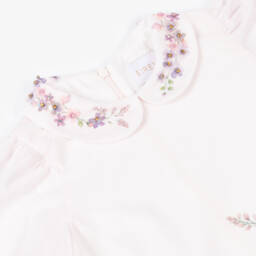 EIRENE-Girls Elegant Pink Floral Dress | Childrensalon Outlet