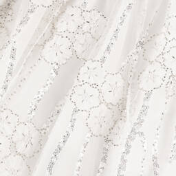 EIRENE-Girls Elegant White Beaded Collar Dress | Childrensalon Outlet