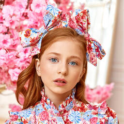 EIRENE-Girls Floral Double Bow Hairband | Childrensalon Outlet