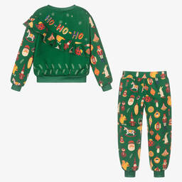 EIRENE-Girls Green Festive Tracksuit | Childrensalon Outlet
