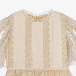 EIRENE-Girls Ivory Lace & Tulle Gown | Childrensalon Outlet