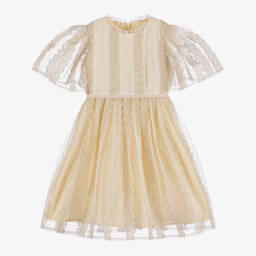 EIRENE-Girls Ivory Lace & Tulle Gown | Childrensalon Outlet