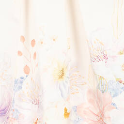 EIRENE-Girls Ivory Satin Floral Dress | Childrensalon Outlet
