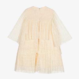 EIRENE-Girls Ivory Tiered Lace Dress | Childrensalon Outlet