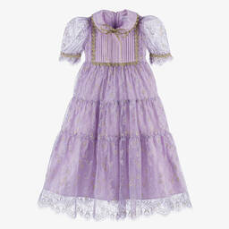 EIRENE-Girls Lilac Purple Lace Dress | Childrensalon Outlet