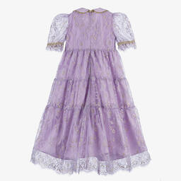 EIRENE-Girls Lilac Purple Lace Dress | Childrensalon Outlet