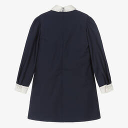 EIRENE-Girls Navy Blue Collared Dress | Childrensalon Outlet