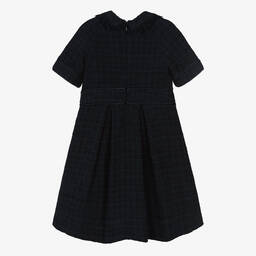 EIRENE-Girls Navy Blue Tweed Dress | Childrensalon Outlet