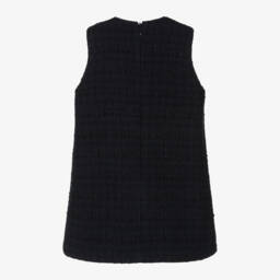 EIRENE-Girls Navy Tweed Sleeveless Dress | Childrensalon Outlet