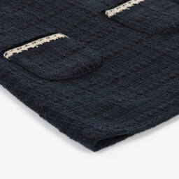 EIRENE-Girls Navy Tweed Sleeveless Dress | Childrensalon Outlet