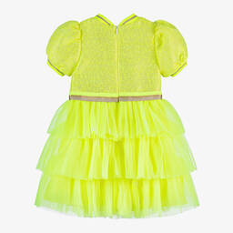 EIRENE-Girls Neon Yellow Tulle Dress | Childrensalon Outlet