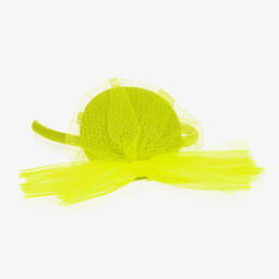 EIRENE-Girls Neon Yellow Tulle Rosette Hairband | Childrensalon Outlet
