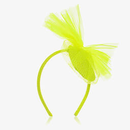 EIRENE-Girls Neon Yellow Tulle Rosette Hairband | Childrensalon Outlet