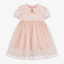 EIRENE-Girls Pale Pink Tulle Dress | Childrensalon Outlet
