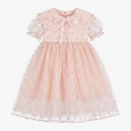 EIRENE-Girls Pale Pink Tulle Dress | Childrensalon Outlet