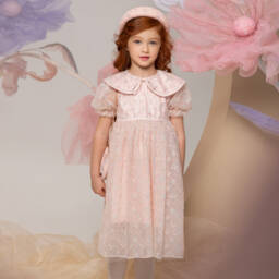 EIRENE-Girls Pale Pink Tulle Dress | Childrensalon Outlet