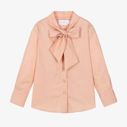 EIRENE-Розовая хлопковая блузка с бантом | Childrensalon Outlet