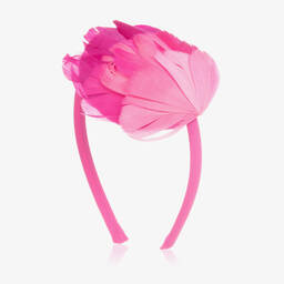 EIRENE-Girls Pink Faux Feather Hairband | Childrensalon Outlet