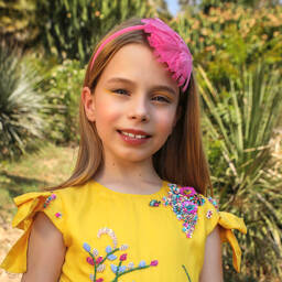 EIRENE-Girls Pink Faux Feather Hairband | Childrensalon Outlet